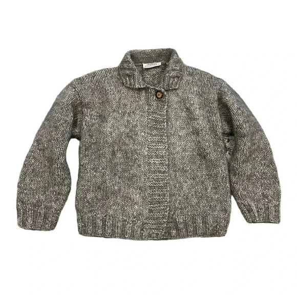 Linda Allard Ellen Tracy Brown Wool Mohair Cardigan Sweater S - Picture 1 of 4